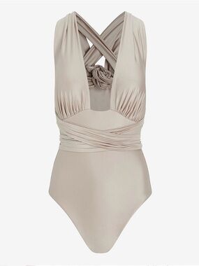 Express Metallic Ruched Convertible Body
Contour One-Piece Swimsuit